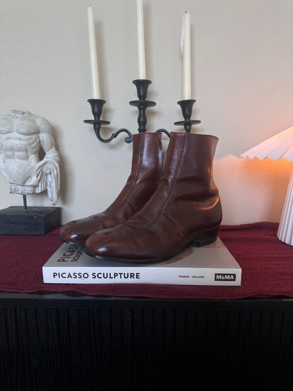 Vintage Iron Age Bostonian Brown Leather Side Zip Work Boots Men’s 9W USA
